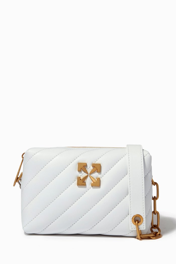 

Jackhammer Camera Bag in Quilted Leather, White