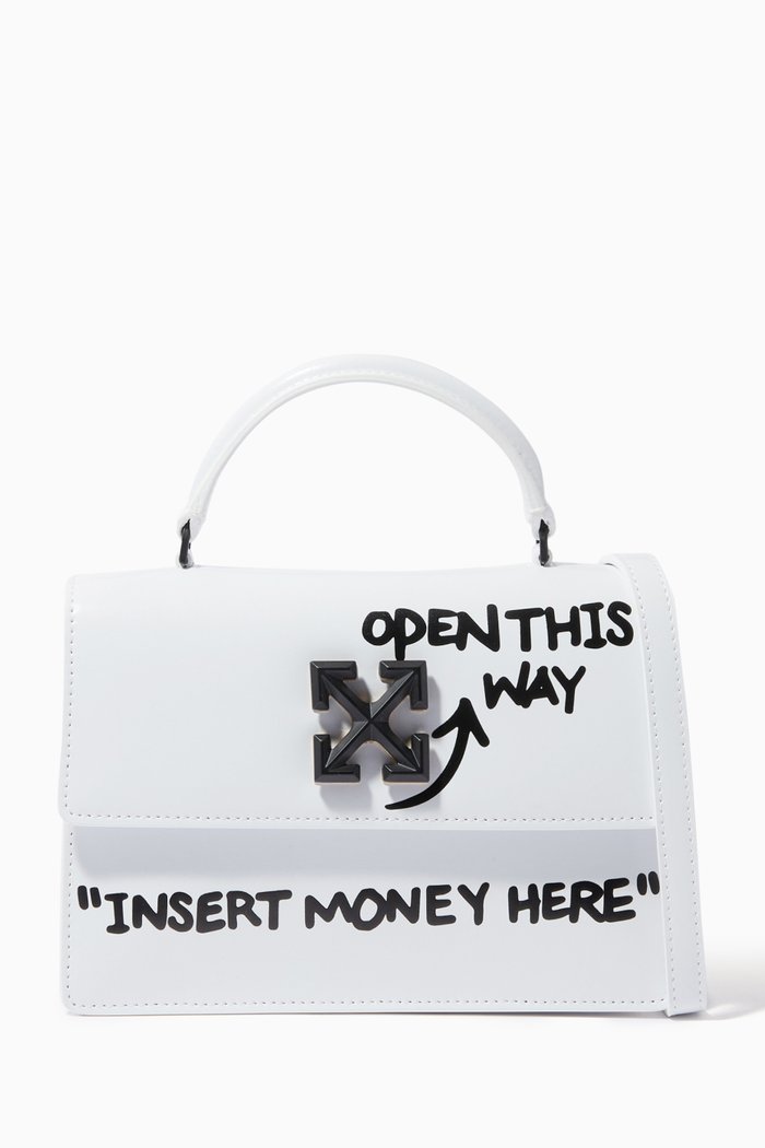 

Jitney 1.4 Top Handle Bag in Leather, White