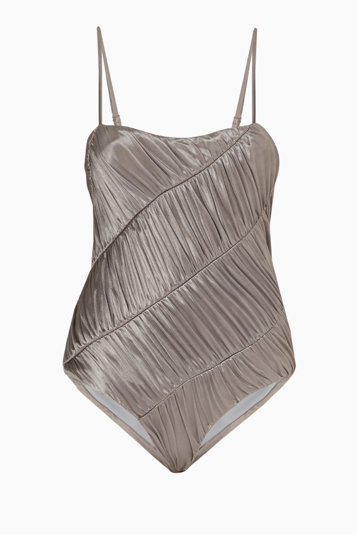 Ruched Swimsuit, Silver