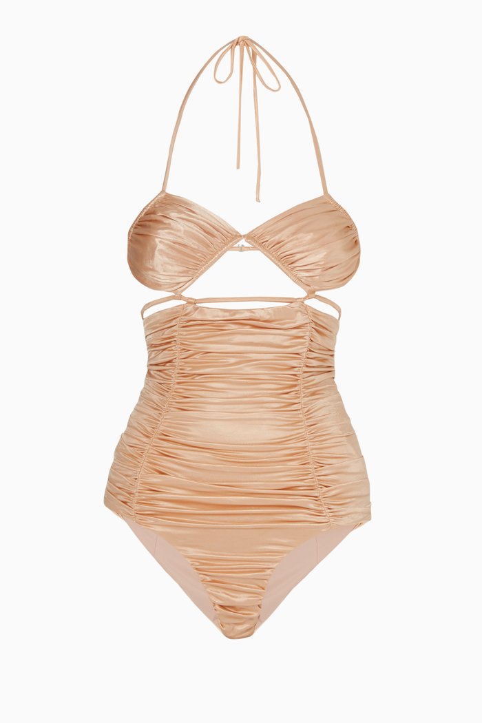 

Sculpture Ruched Swimsuit in Nylon Blend, Orange