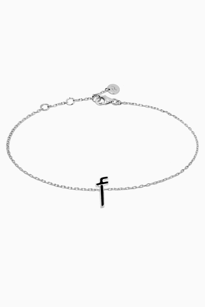 

"A" Letter Enamel Bracelet in 18kt White Gold
