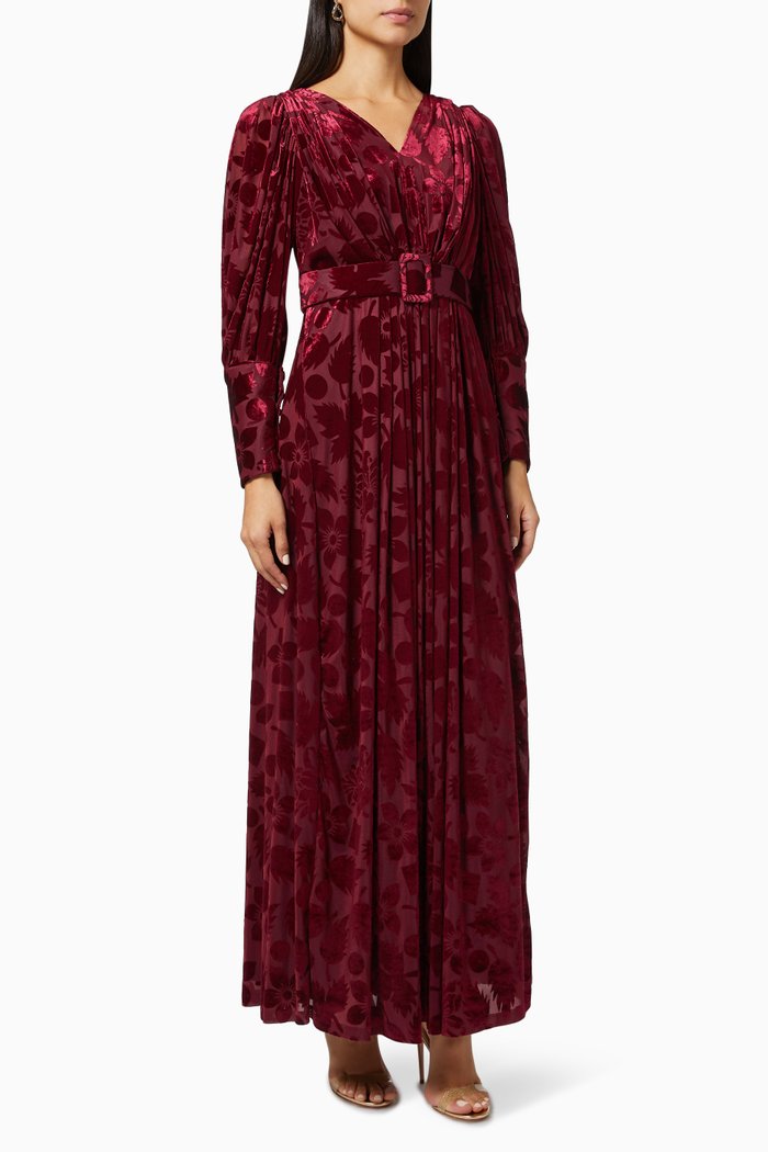 

Wrap Maxi Dress, Burgundy