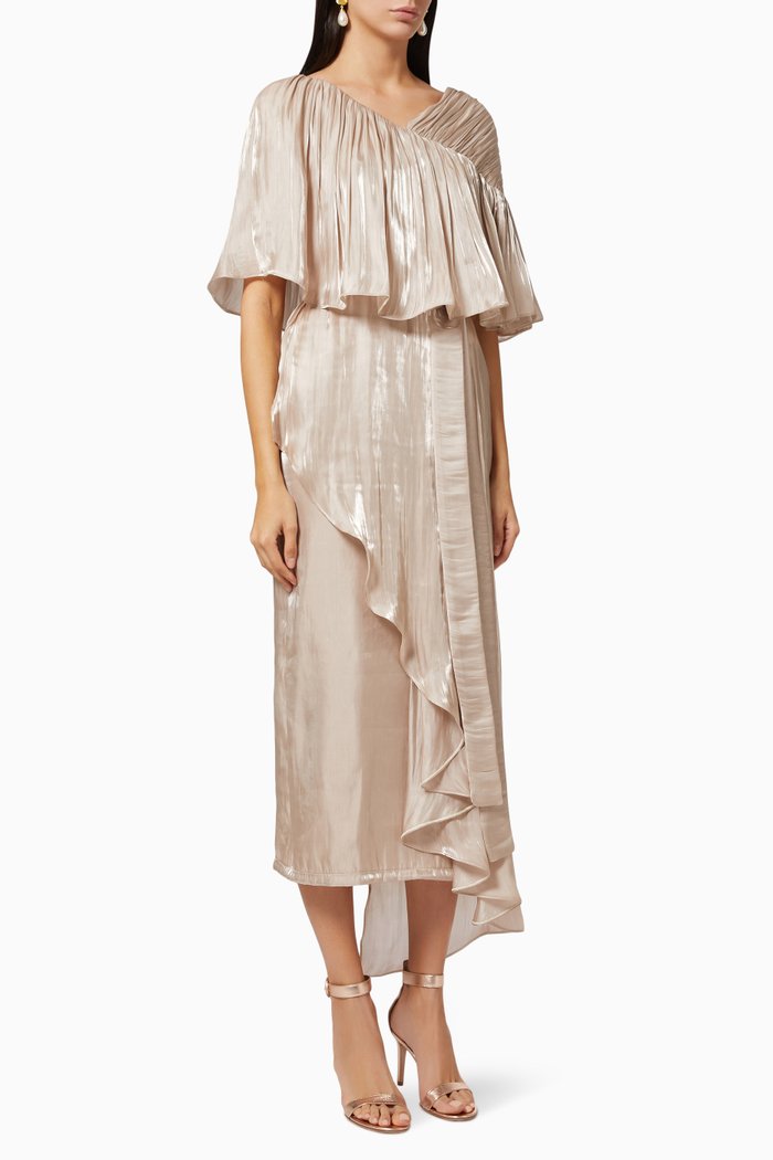 

Cape Midi Dress, Neutral