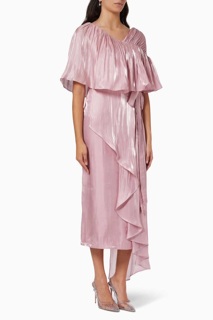 

Cape Midi Dress, Pink