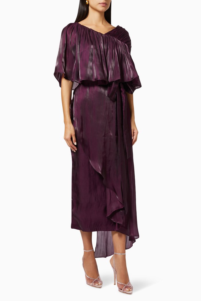 

Cape Midi Dress, Purple