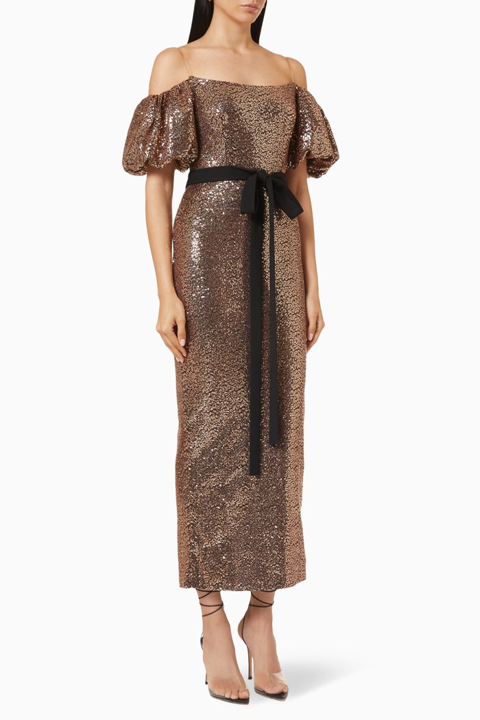 

Off Shoulder Gown, Metallic