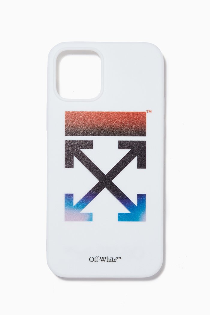 

Blurred Arrows iPhone 12/ 12 Pro Case in PVC, White