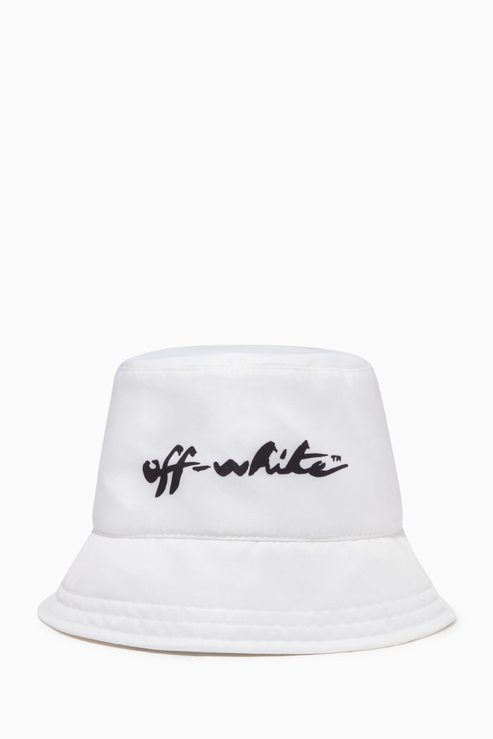 

Script Logo Bucket Hat in Nylon, White