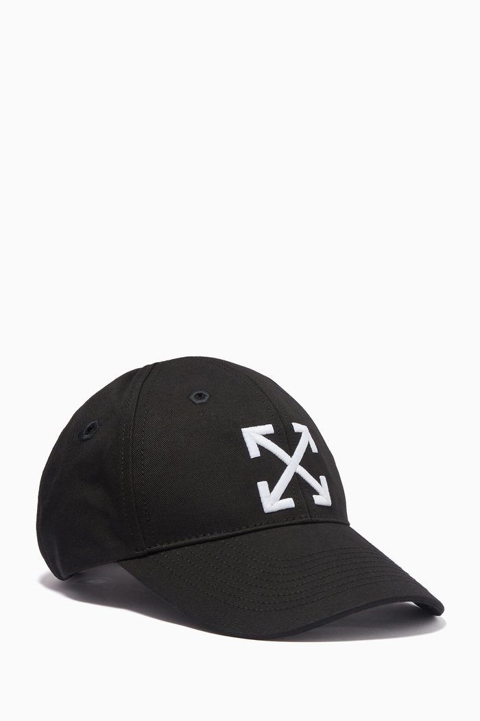 

Arrow Baseball Cap in Cotton, Black