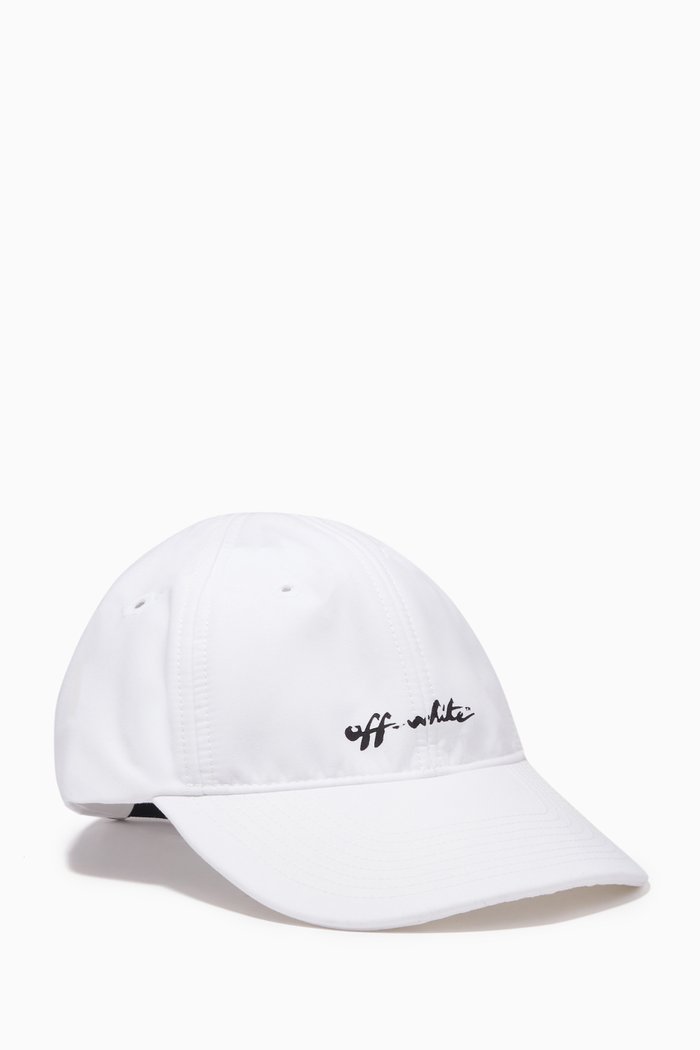 

Script Logo Baseball Cap in Cotton, White