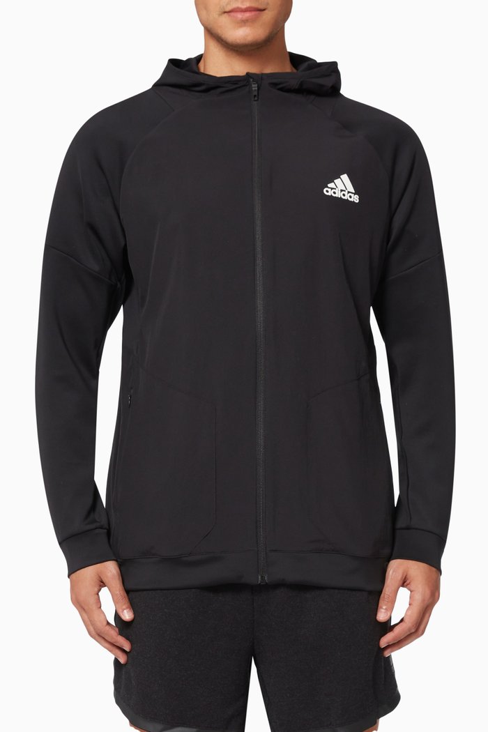 

Training Zip Hoodie in Recycled Polyester, Black