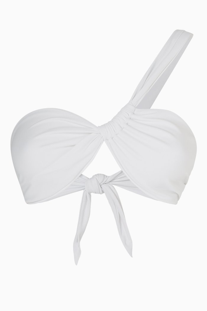 

Narcissus Bikini Top in Nylon, White
