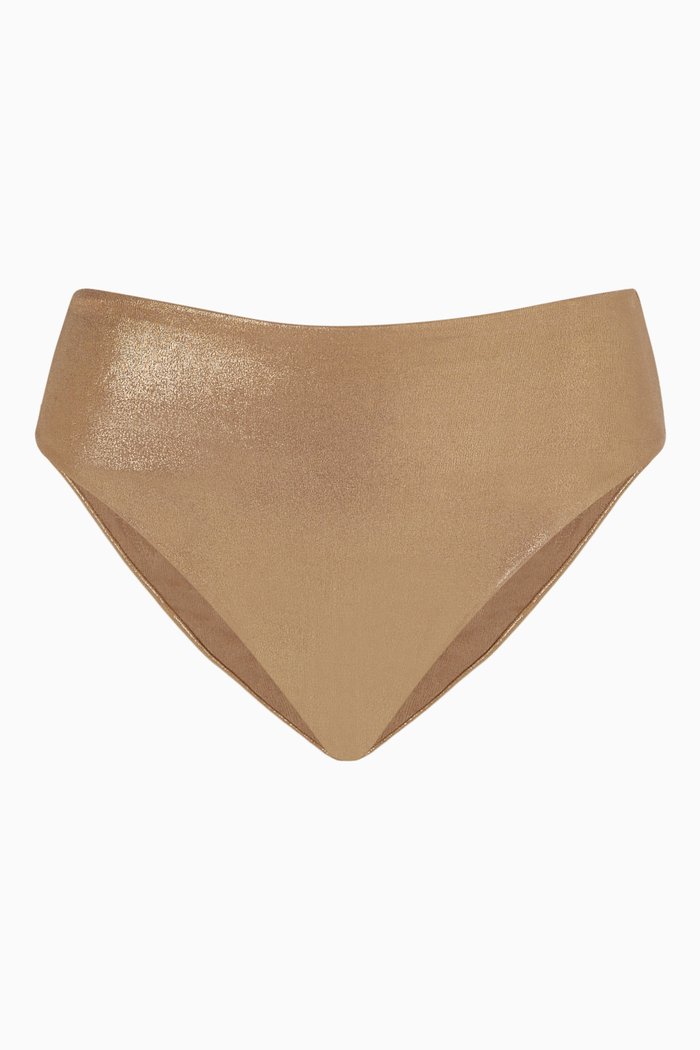 

Marina Bikini Bottom in Nylon, Gold