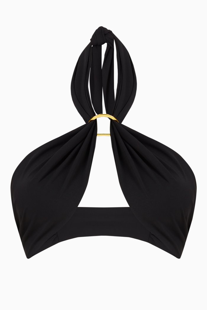 

Wrap Bikini Top in Nylon, Black