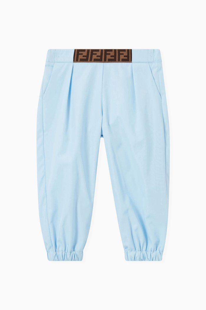 

FF Logo Band Pants in Cotton, Blue