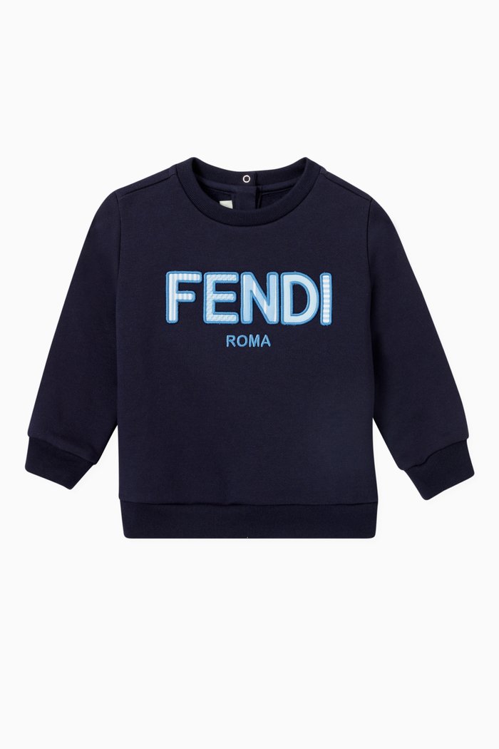 

Embroidered Logo Sweatshirt in Cotton, Blue
