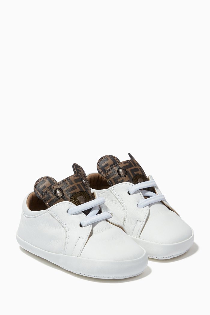 

FF Teddy Sneakers in Leather, White