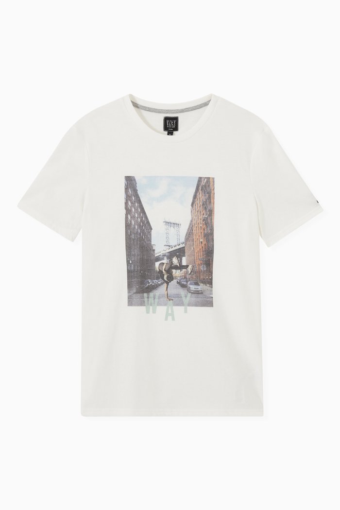 

Urban Image Print T-shirt in Cotton Jersey, White