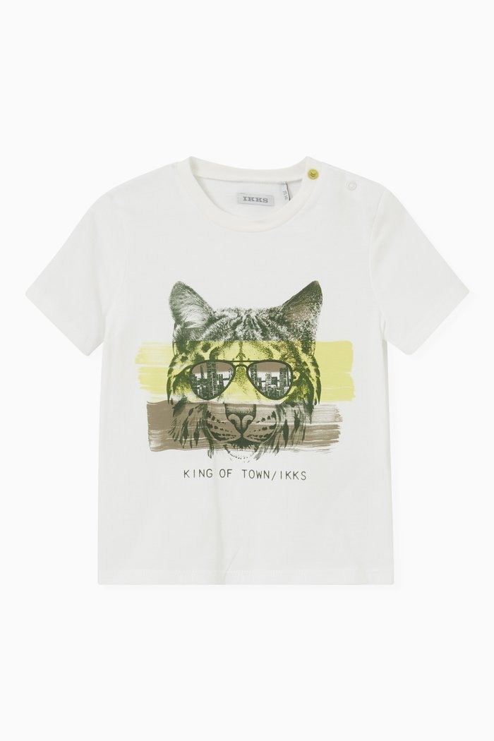 

Graphic Print T-shirt in Cotton, White
