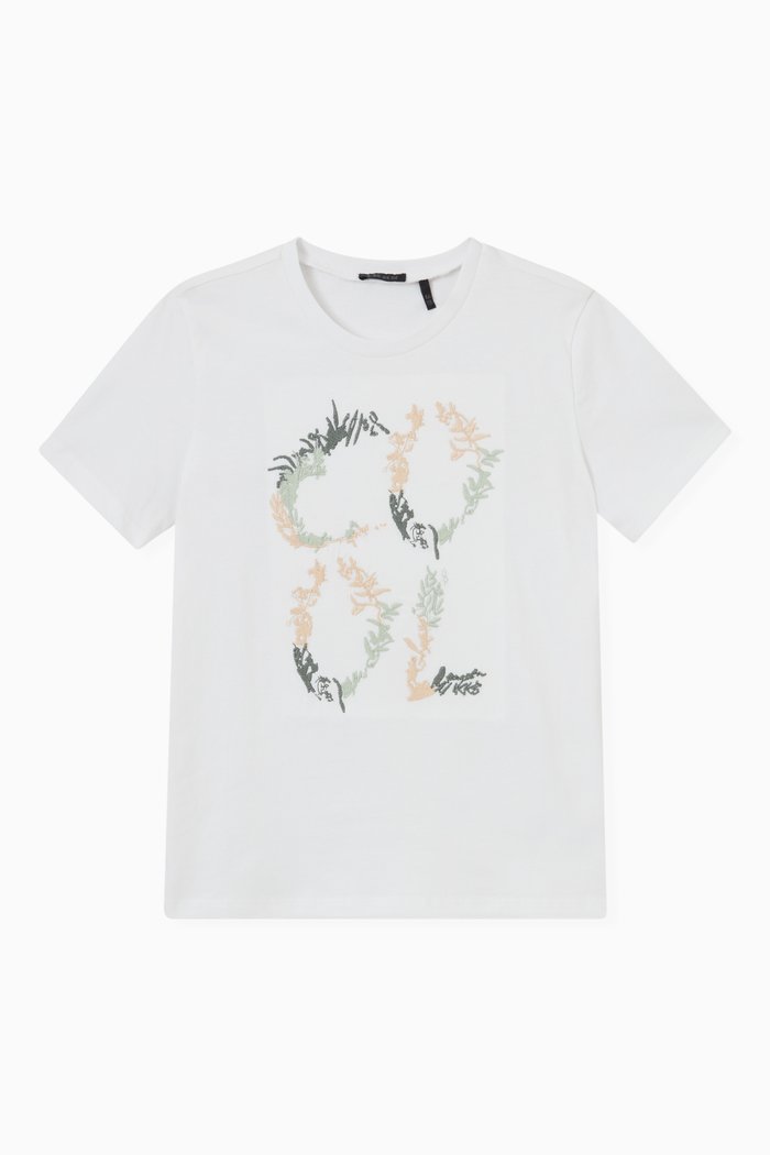 

Skull Embroidery T-Shirt in Cotton, White