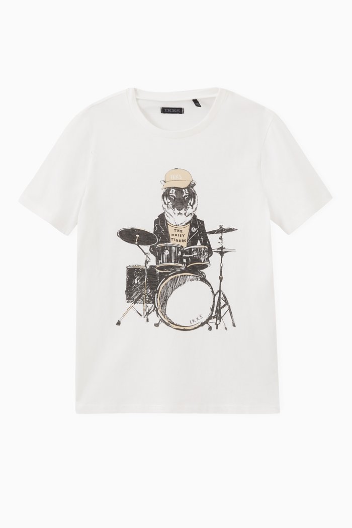 

Noisy Tiger T-shirt in Organic Cotton, White