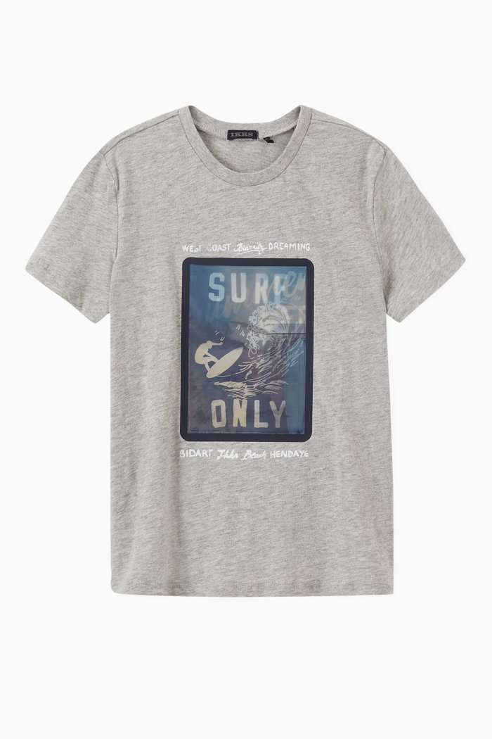 

Lenticular Surfboard T-shirt in Organic Cotton, Grey