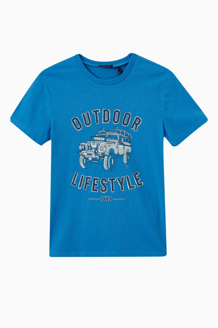

Vegetable Skull Print T-shirt in Cotton Blend, Blue
