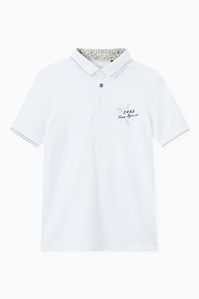 

Embroidered Polo Shirt in Cotton, White