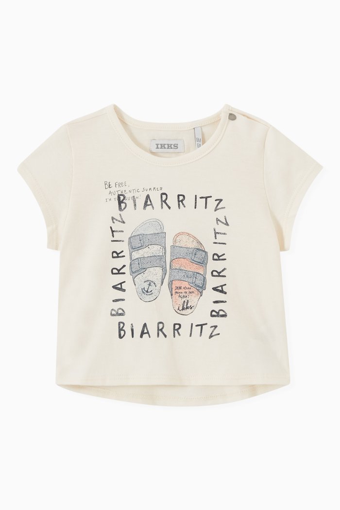 

Glitter Slippers T-Shirt in Organic Cotton, White