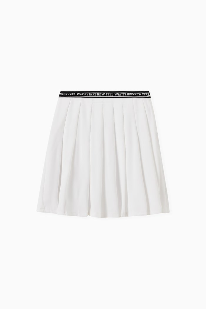 Short Pleated Tennis Skirt, White