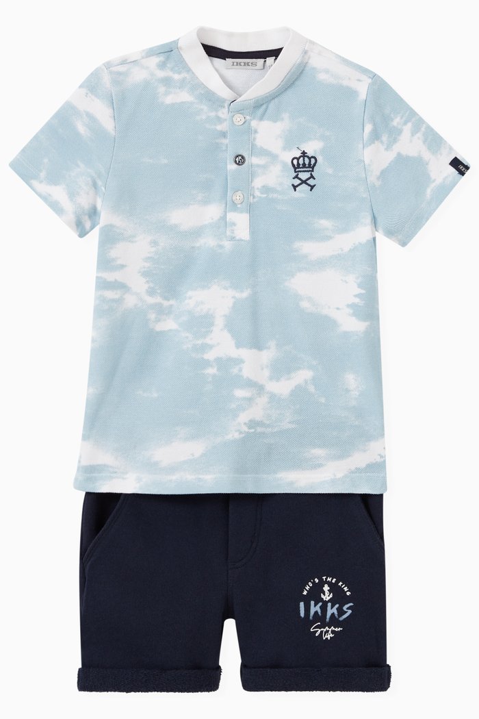 

Polo Shirt & Shorts Set in Organic Cotton, White