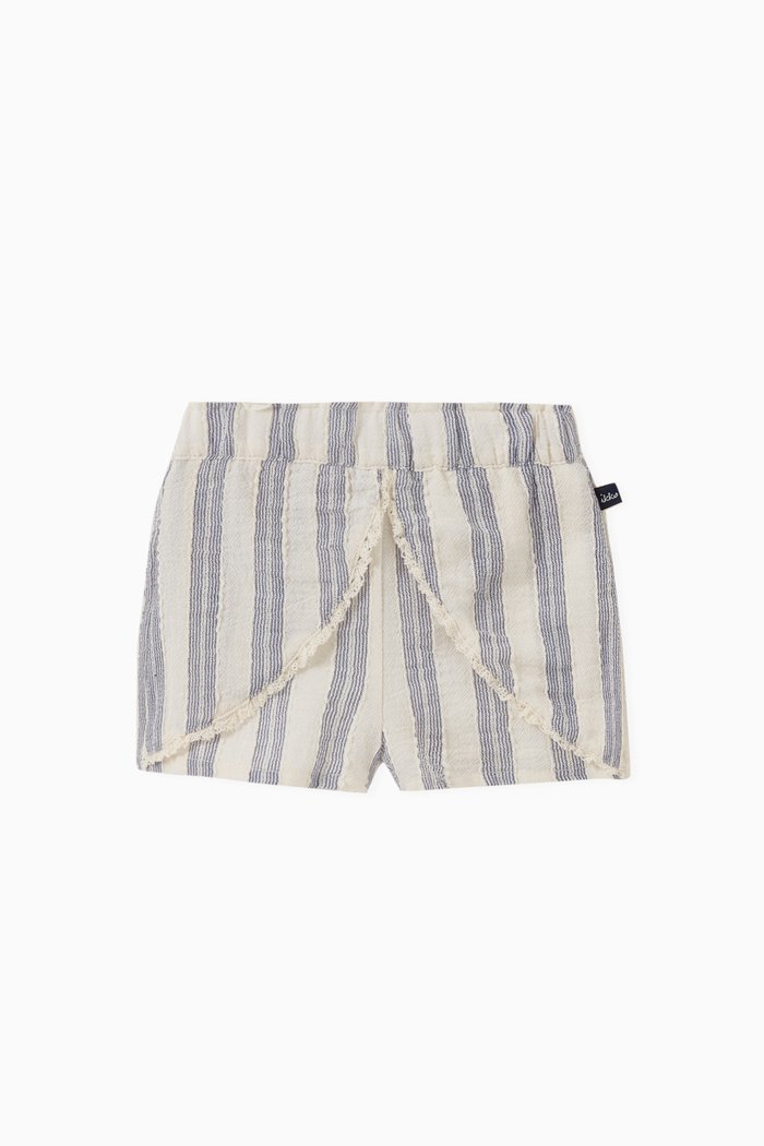 

Striped Ecru Shorts, White