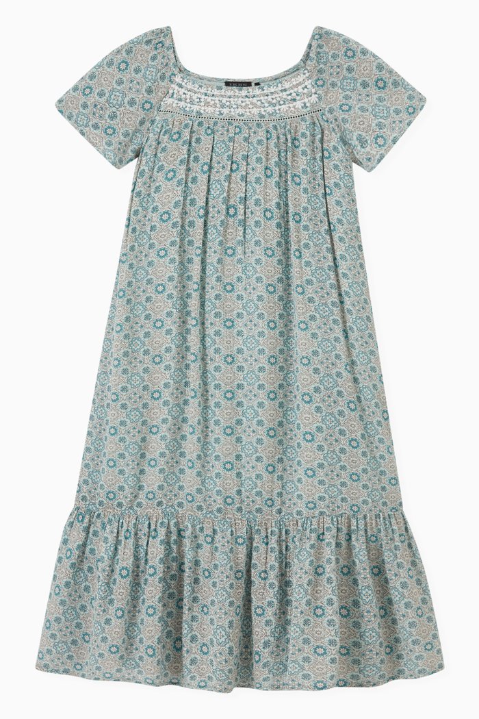 

Long Dress in Cotton, Green