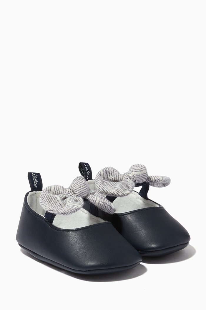 

Stripe Bow Ballet Shoes, Blue