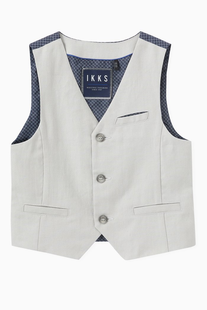 

Patterned Back Waistcoat, Grey