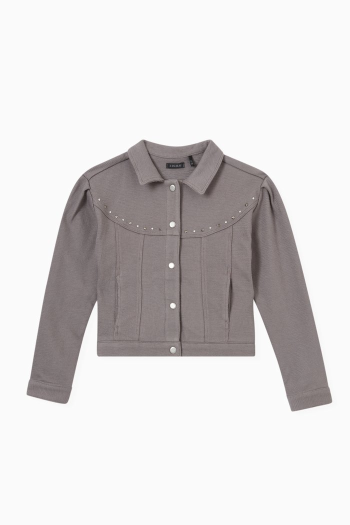 

Studded Cardigan in Cotton, Red