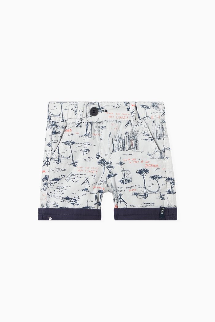 

French West Coast Printed Reversible Shorts, Blue