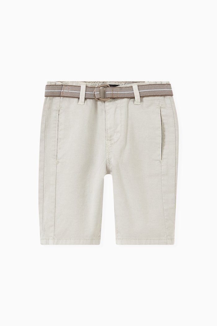 

Belted Bermuda Shorts in Cotton, Green