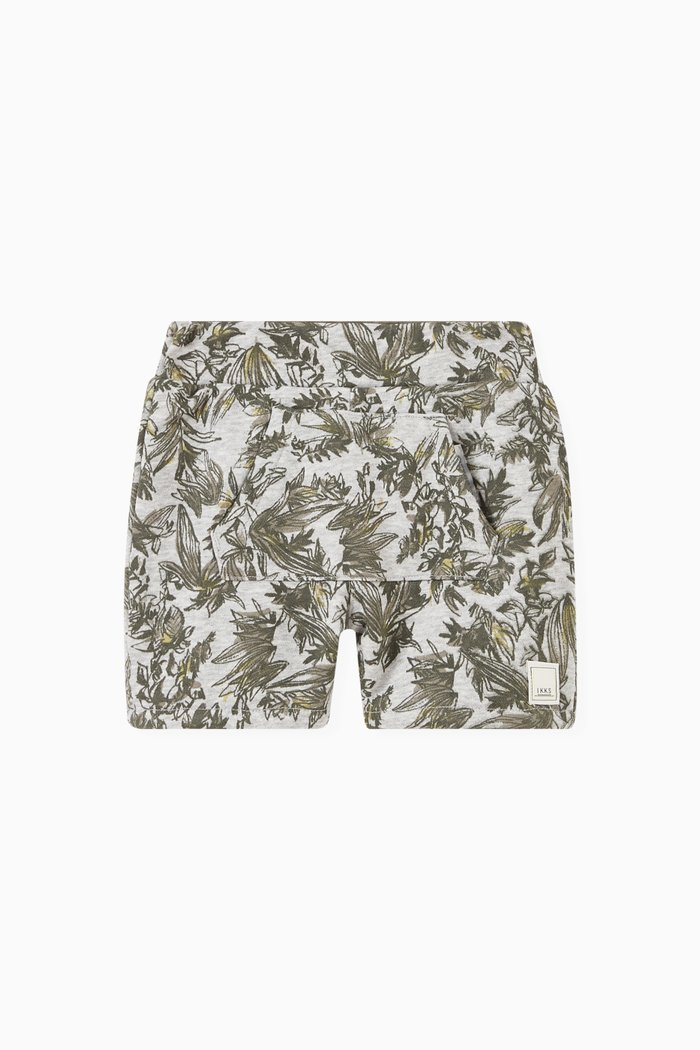 

Jungle Print Reversible Bermuda Shorts in Cotton, Brown