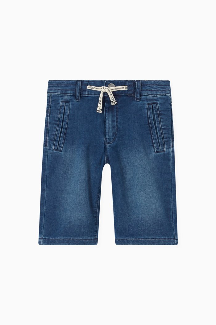 

Medium Knitlook Bermudas in Denim Blend, Blue