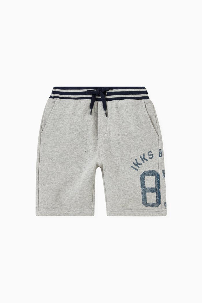 

Stripe Band Bermuda Shorts in Cotton, Grey