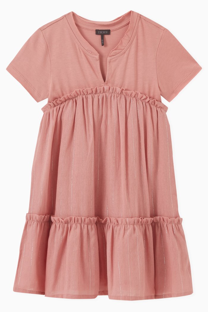 

Ruffle Dress in Cotton, Pink