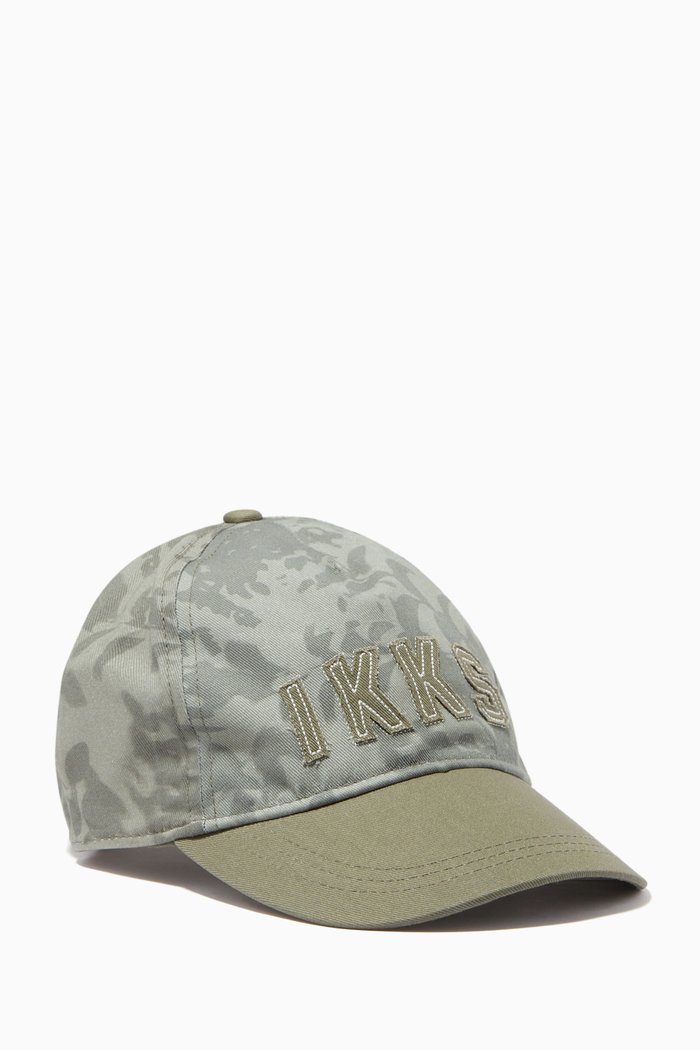 

Leaf Pattern Camo Print Cap, Brown