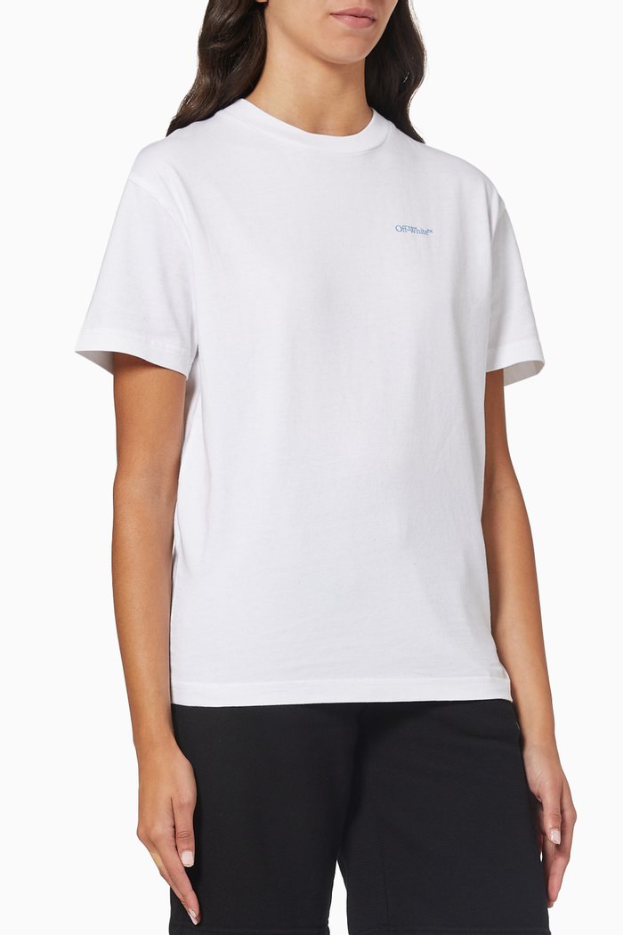 Blurred Arrows Logo T-shirt in Cotton, White