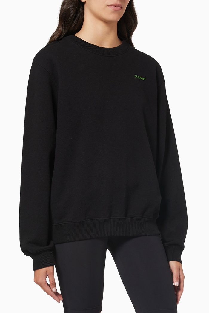 

Blurred Arrows Sweatshirt T-shirt in Cotton, Black