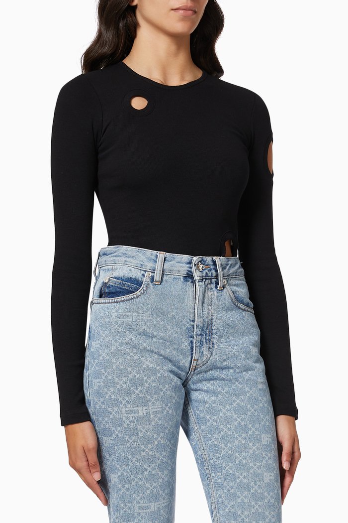 

Meteor Bodysuit in Ribbed Jersey, Black
