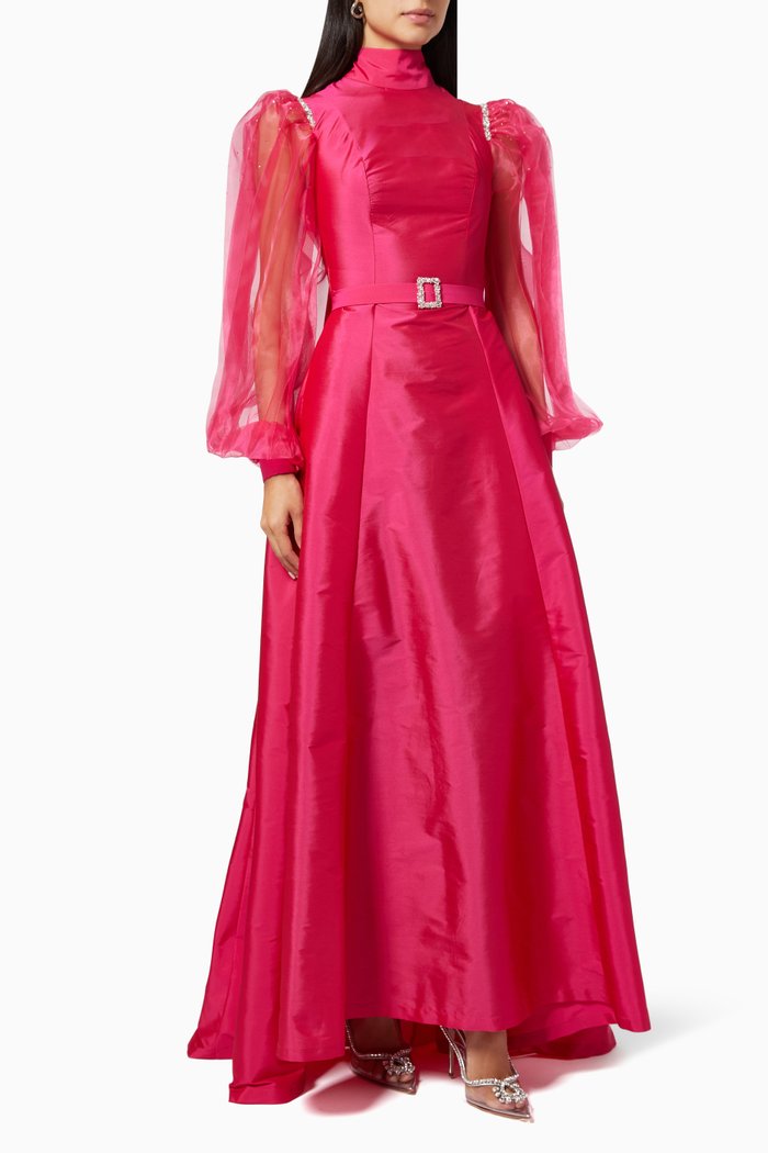 

Petrocia Gown in Silk Taffeta and Tulle, Pink