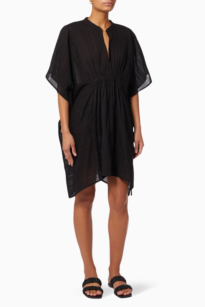 

Daphne Mini Kaftan in Cotton, Black
