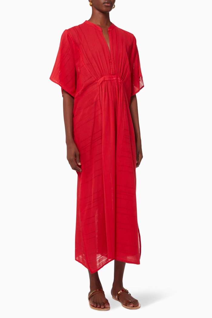 

Daphne Kaftan in Cotton, Red