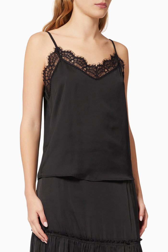 

Camisole Top in Satin, Black